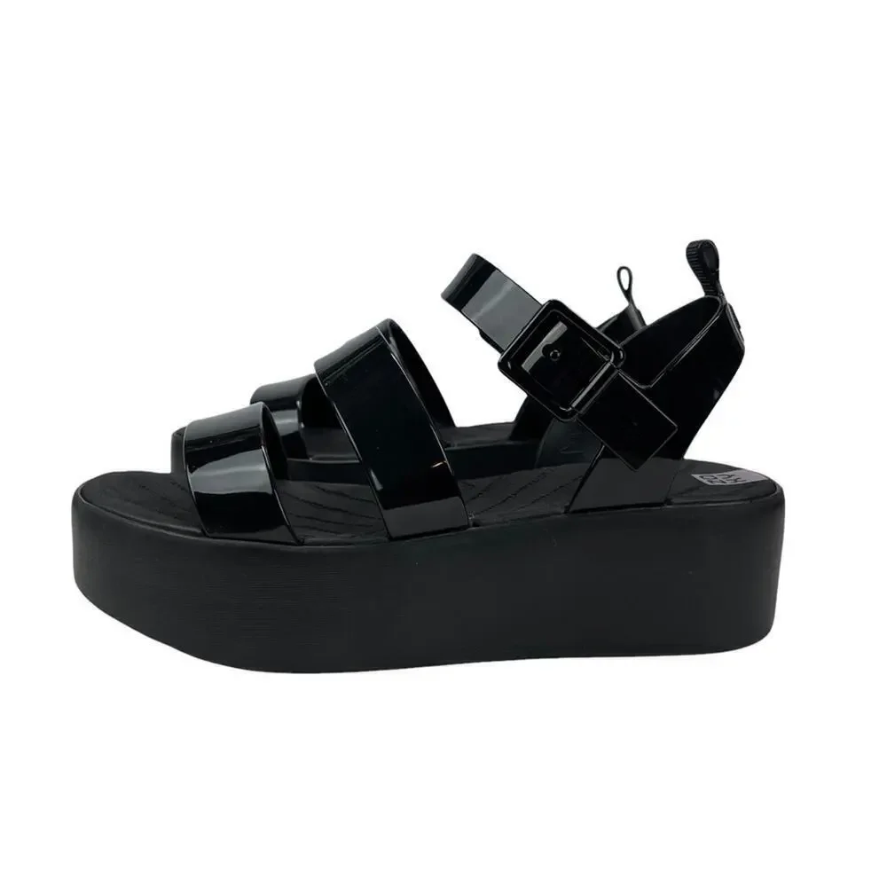 Zaxy Women's 18059 Future Platform Vanilla Scent Chunky Sandals in Black Size 8